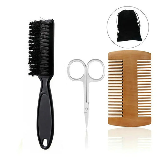 Professional Soft Bore Bristle Brush and Comb Kit with Scissors
