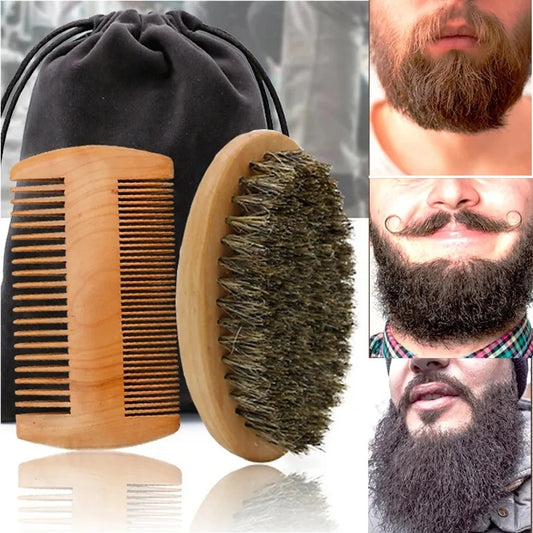 Professional Soft Bore Bristle Brush and Comb Kit with Scissors