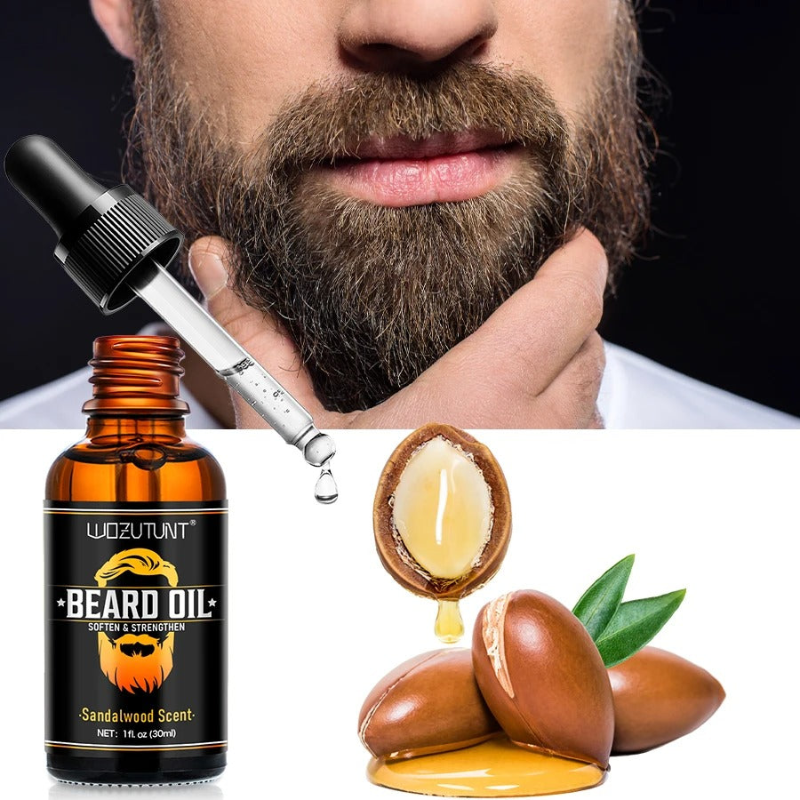 100% Natural Sandalwood Scent Beard Oil and Balm