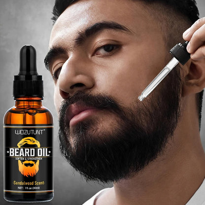 100% Natural Sandalwood Scent Beard Oil and Balm